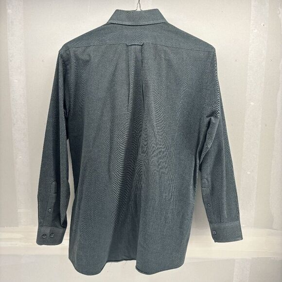 Vintage Claybrooke Green Chambray Weave Oxford Wrinkle Free Size 15.5/33 Medium - Picture 2 of 3